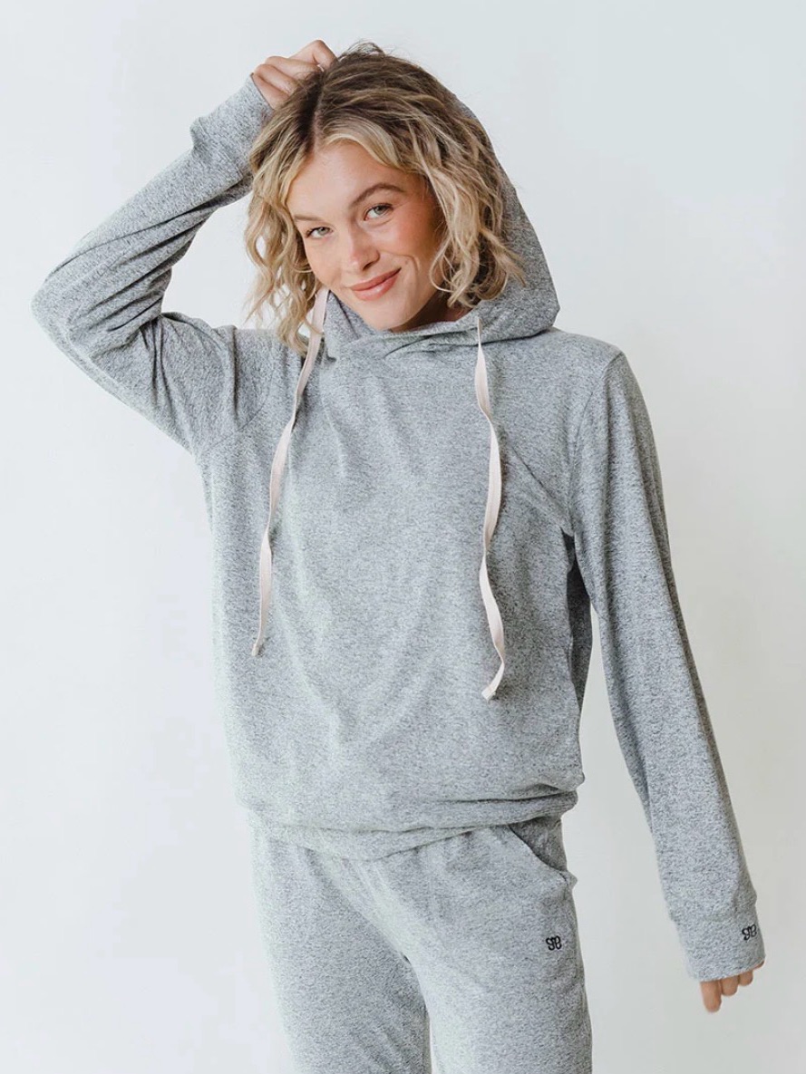 Albion Fit Travel Pullover Hoodie Heather Grey Medium